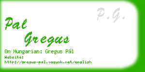 pal gregus business card